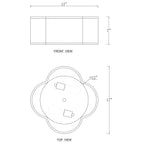 Lampada da soffitto a 2 luci in lino bianco con diffusore in acrilico