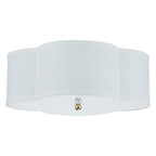 Lampada da soffitto a 2 luci in lino bianco con diffusore in acrilico