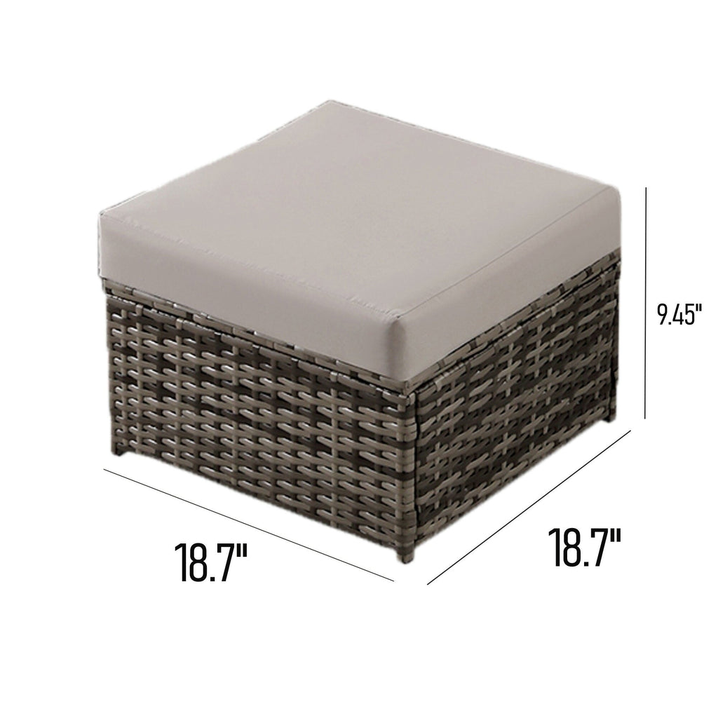 Pouf da giardino in vimini da 2 pezzi - Liquidazione