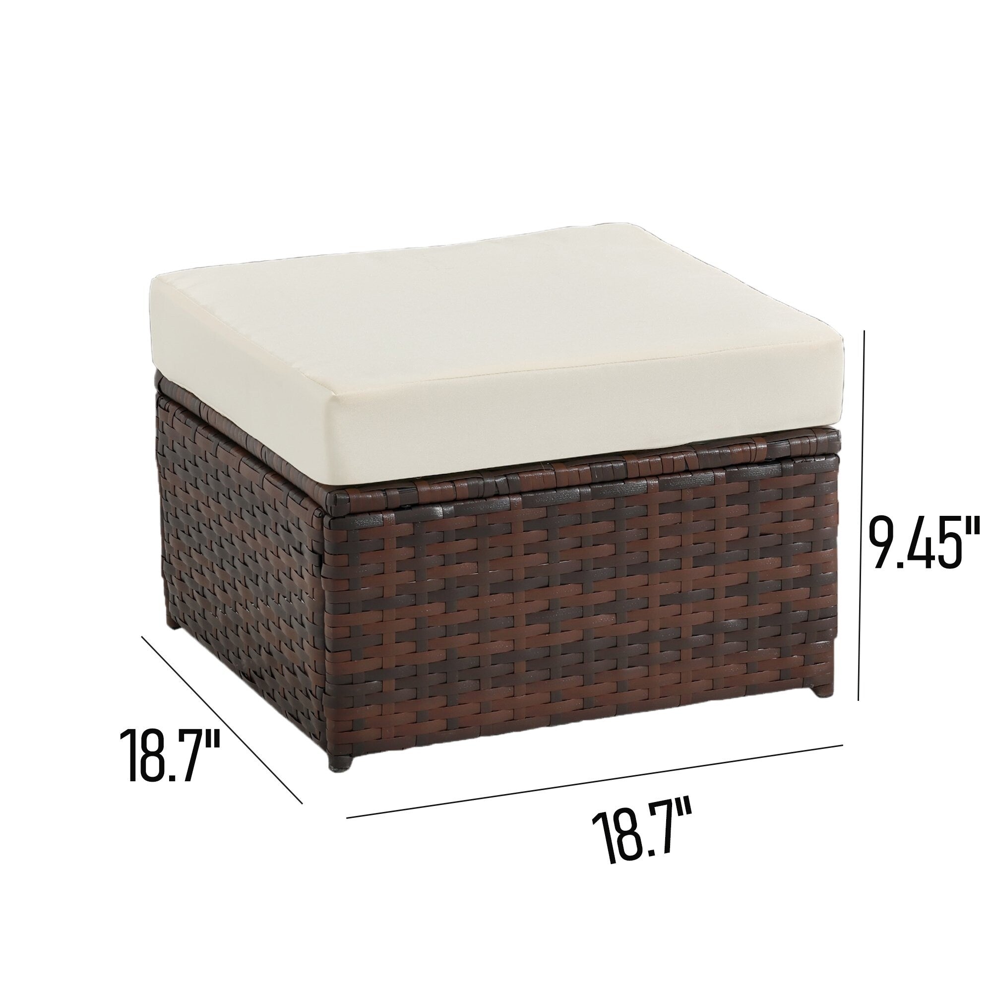 Pouf da giardino in vimini da 2 pezzi - Liquidazione