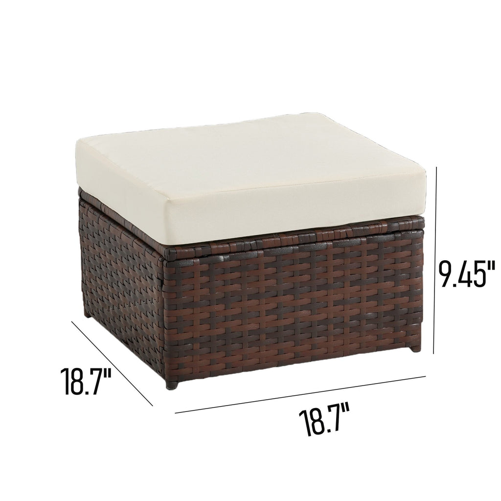 Pouf da giardino in vimini da 2 pezzi - Liquidazione