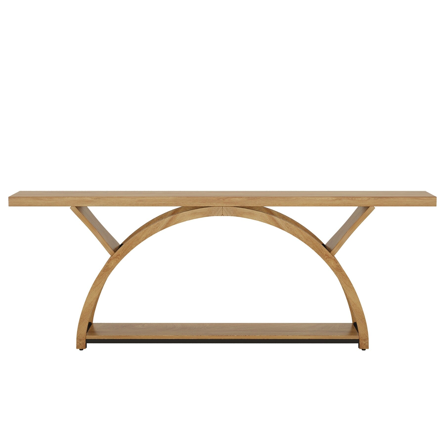 Tavolino da divano a 2 ripiani, stretto e lungo, con struttura semicircolare per ingresso, tavolini decorativi grigi per corridoio