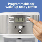 Macchina per caffè a 2 vie da 12 tazze e monodose, caraffa in vetro, pausa e versamento automatici, bianca