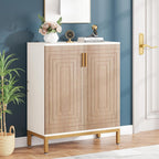 Scarpiera da 20 paia, scarpiera moderna da 37,4 pollici con ante, bianca e oro