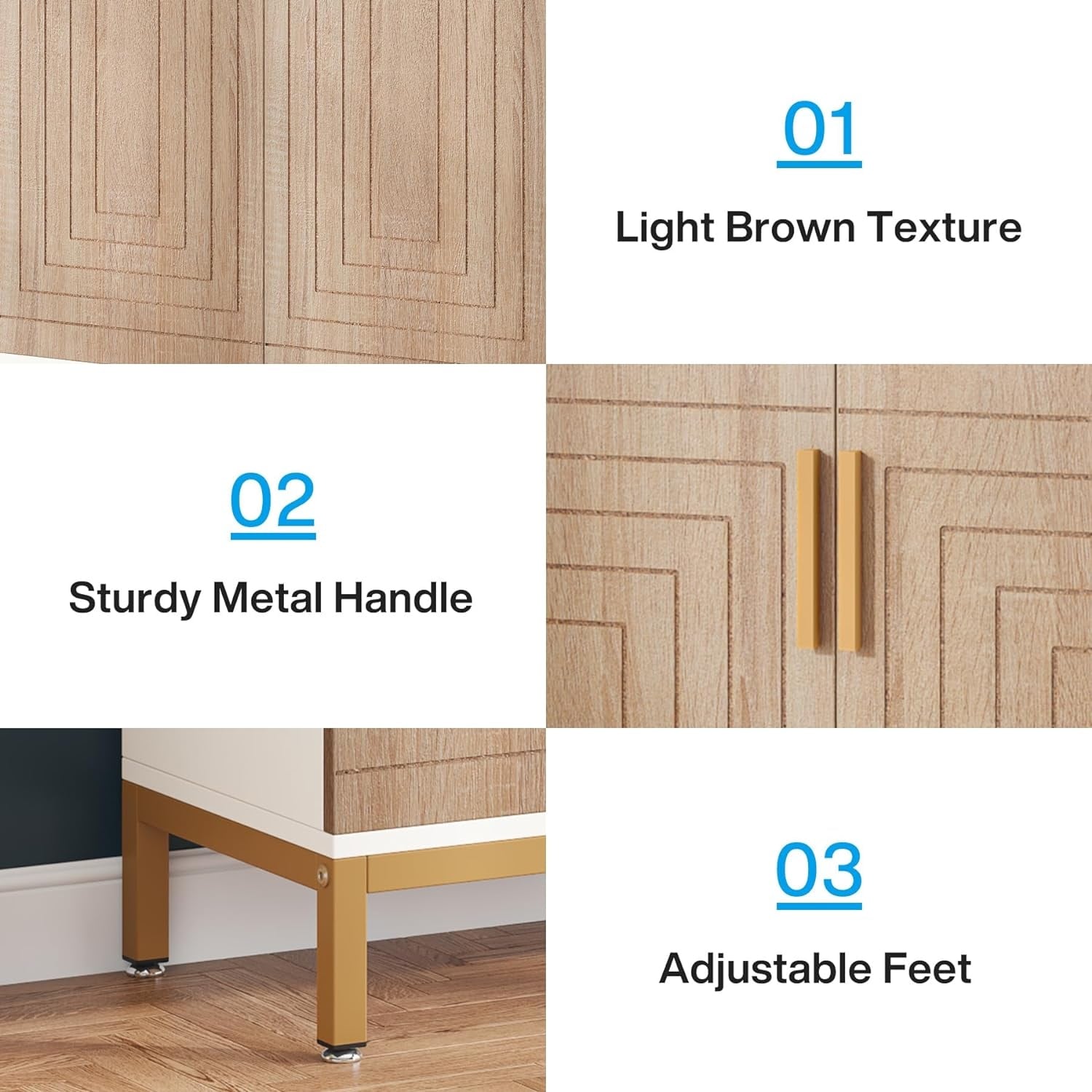 Scarpiera da 20 paia, scarpiera moderna da 37,4 pollici con ante, bianca e oro