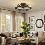 Ventilatore da soffitto moderno da 20 pollici, con luce a LED a basso profilo, montaggio a filo, con telecomando, per soggiorno