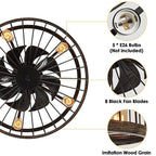 Ventilatore da soffitto a basso profilo da 20 pollici, moderno, con finitura in legno da fattoria, con luce e telecomando