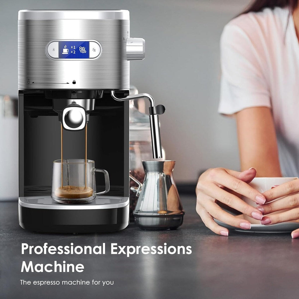 Macchina per caffè espresso da 20 bar con montalatte e lancia vapore, macchina per cappuccino e latte per uso domestico, regalo per gli amanti del caffè