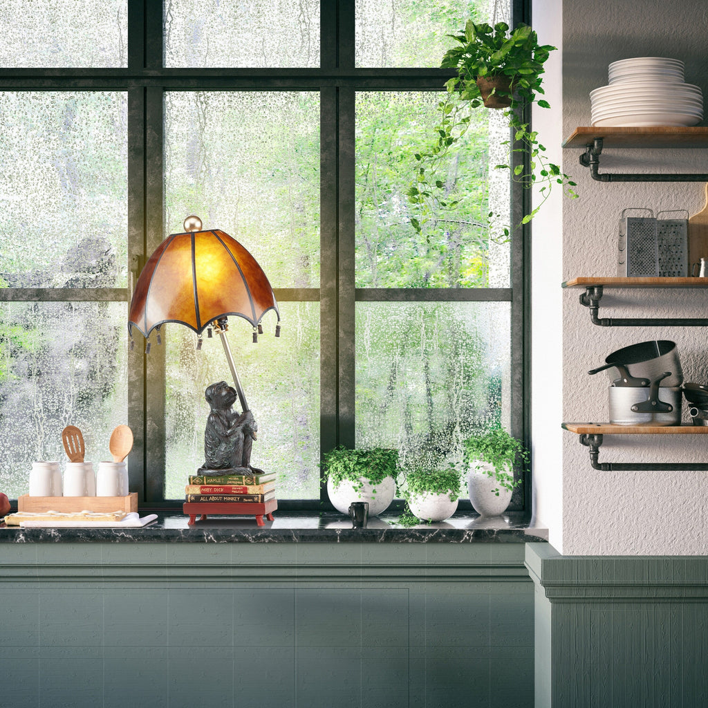 Lampada da tavolo a forma di scimmia intellettuale, 21,75 H - 11 L x 11 W x 21,75 H