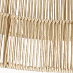 Lampadario a tamburo a 4 luci in rattan con baldacchino nero - 22'' W