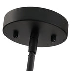 Lampadario a tamburo a 4 luci in rattan con baldacchino nero - 22'' W