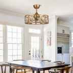 22 Lampadari moderni con ventilatore da soffitto in gabbia di cristallo e telecomando