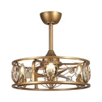 22 Lampadari moderni con ventilatore da soffitto in gabbia di cristallo e telecomando