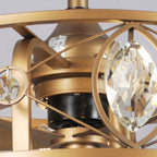 22 Lampadari moderni con ventilatore da soffitto in gabbia di cristallo e telecomando