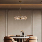 Lampadario moderno in cristallo dorato da 23,6 pollici, 6 luci, lampada a sospensione Glam Drum per isola cucina sala da pranzo