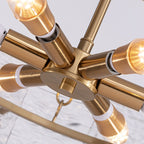 Lampadario moderno in cristallo dorato da 23,6 pollici, 6 luci, lampada a sospensione Glam Drum per isola cucina sala da pranzo