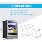 Frigorifero per bevande da 24 pollici, mini frigorifero per vino integrato