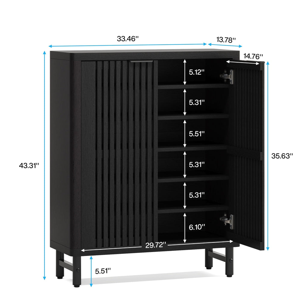Mobiletto portascarpe con anta per ingresso e soggiorno, per 24 paia di scarpe