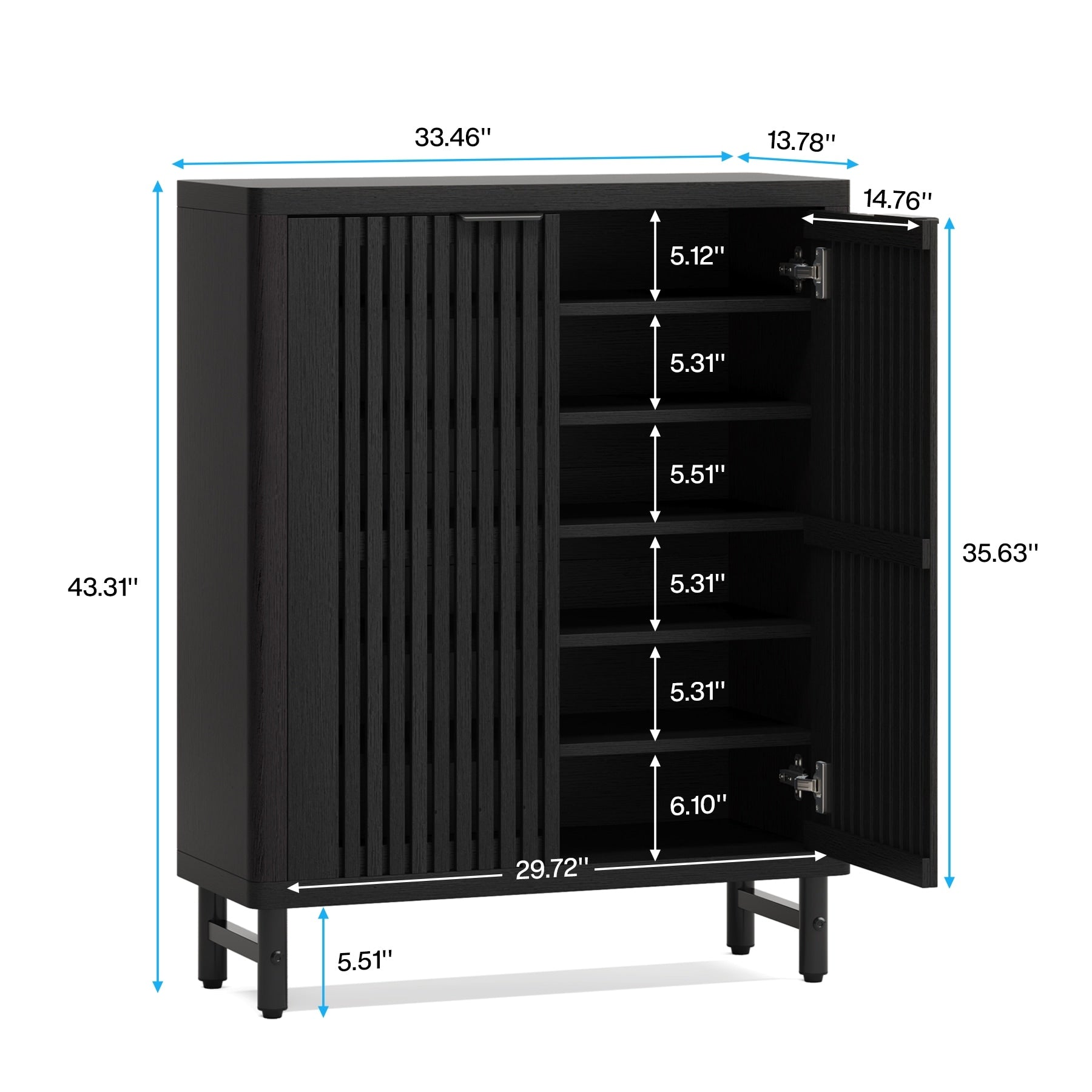 Mobiletto portascarpe con anta per ingresso e soggiorno, per 24 paia di scarpe