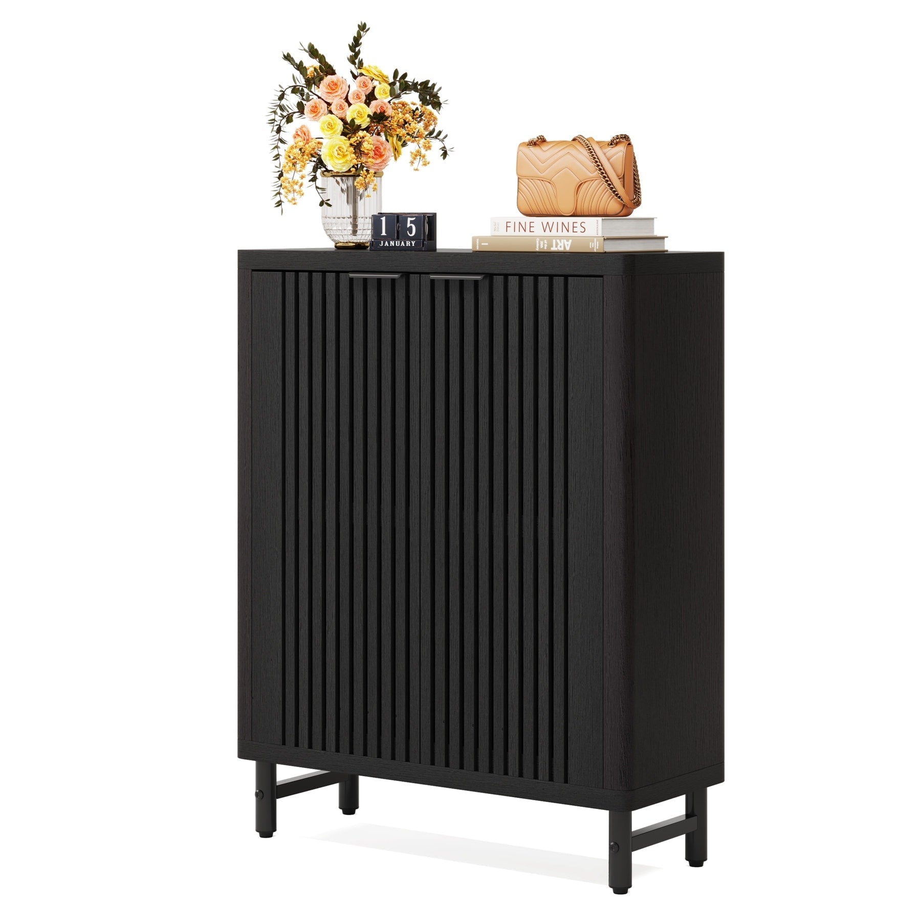 Mobiletto portascarpe con anta per ingresso e soggiorno, per 24 paia di scarpe