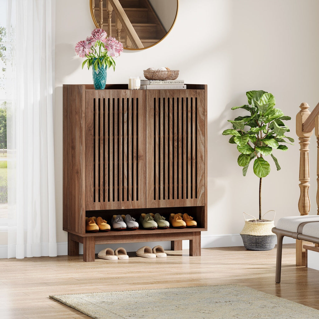 Mobiletto portascarpe con anta per ingresso e soggiorno, per 24 paia di scarpe