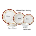 Set di stoviglie da 24 pezzi in porcellana fine, servizio per 4 di Lorren Home Trends