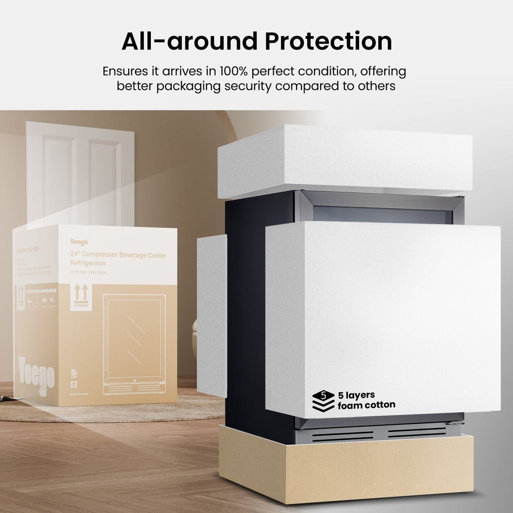 Frigorifero per bevande da 24 pollici, frigorifero per bevande da 140 lattine per bevande gassate, vino e bevande analcoliche - 24 pollici