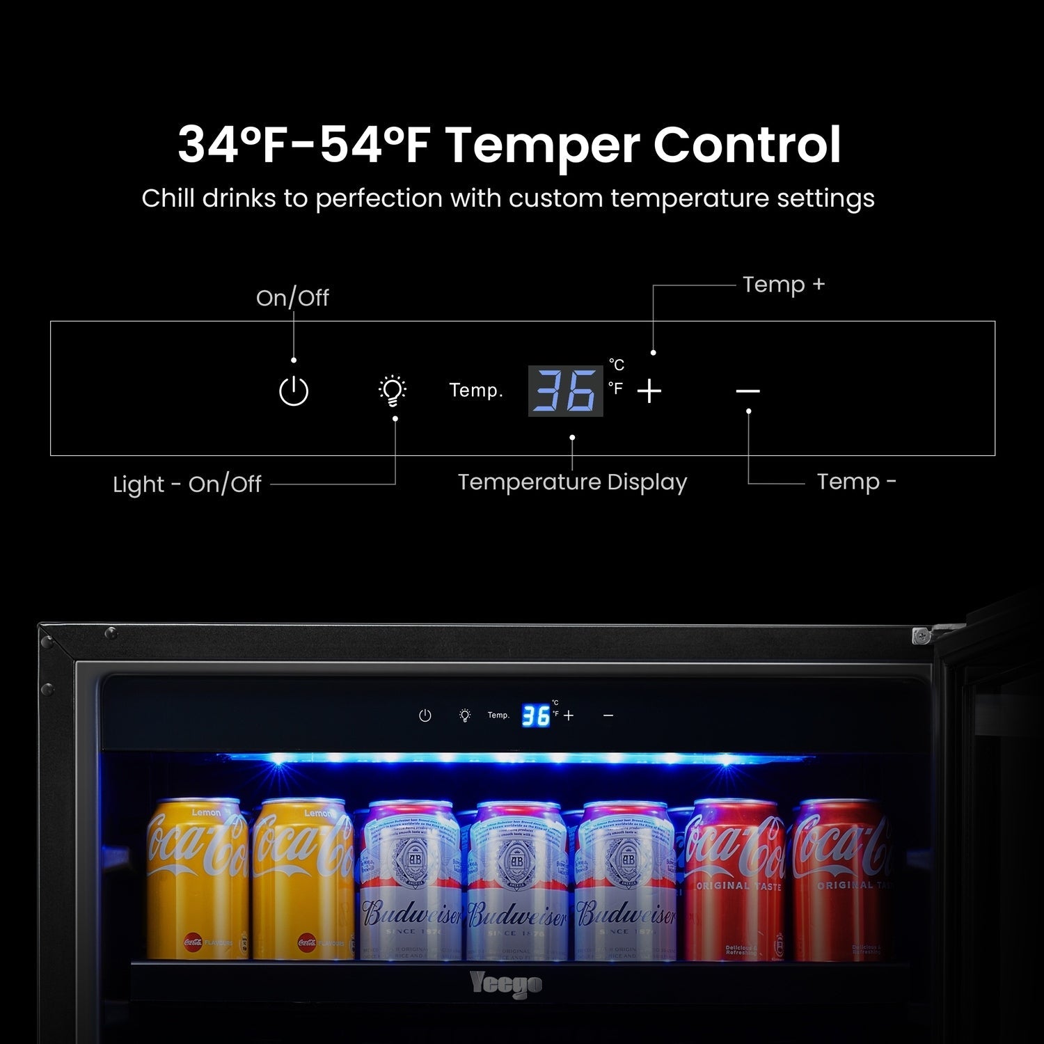Frigorifero per bevande da 24 pollici, frigorifero per bevande da 140 lattine per bevande gassate, vino e bevande analcoliche - 24 pollici