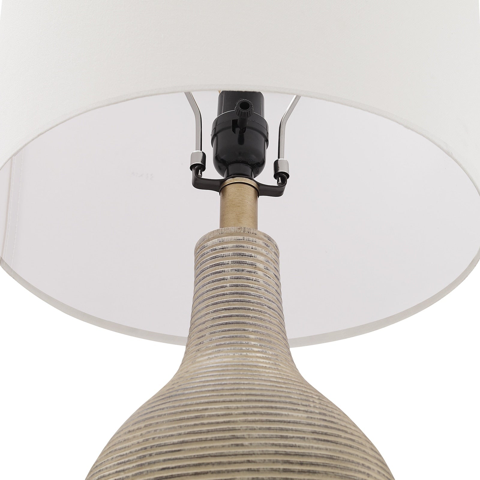 Lampada da tavolo in stile fattoria beige/oro lavato da 24,5 pollici con paralume in lino bianco (set di 2) - 24,5 H