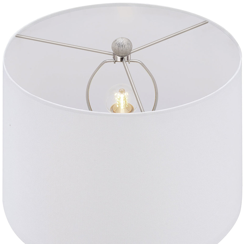 Lampada da tavolo in stile fattoria beige/oro lavato da 24,5 pollici con paralume in lino bianco (set di 2) - 24,5 H