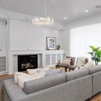 Lampadario da fattoria a 8 luci da 24,8 pollici, lampadario di cristallo, lampadario a tamburo per sala da pranzo, soggiorno, camera da letto, cucina