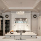 Lampadario da fattoria a 8 luci da 24,8 pollici, lampadario di cristallo, lampadario a tamburo per sala da pranzo, soggiorno, camera da letto, cucina