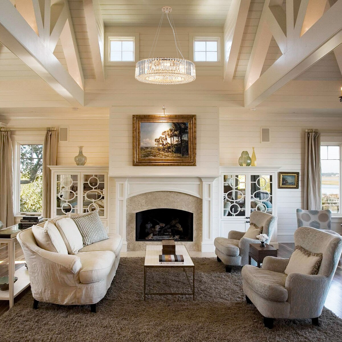 Lampadario da fattoria a 8 luci da 24,8 pollici, lampadario di cristallo, lampadario a tamburo per sala da pranzo, soggiorno, camera da letto, cucina