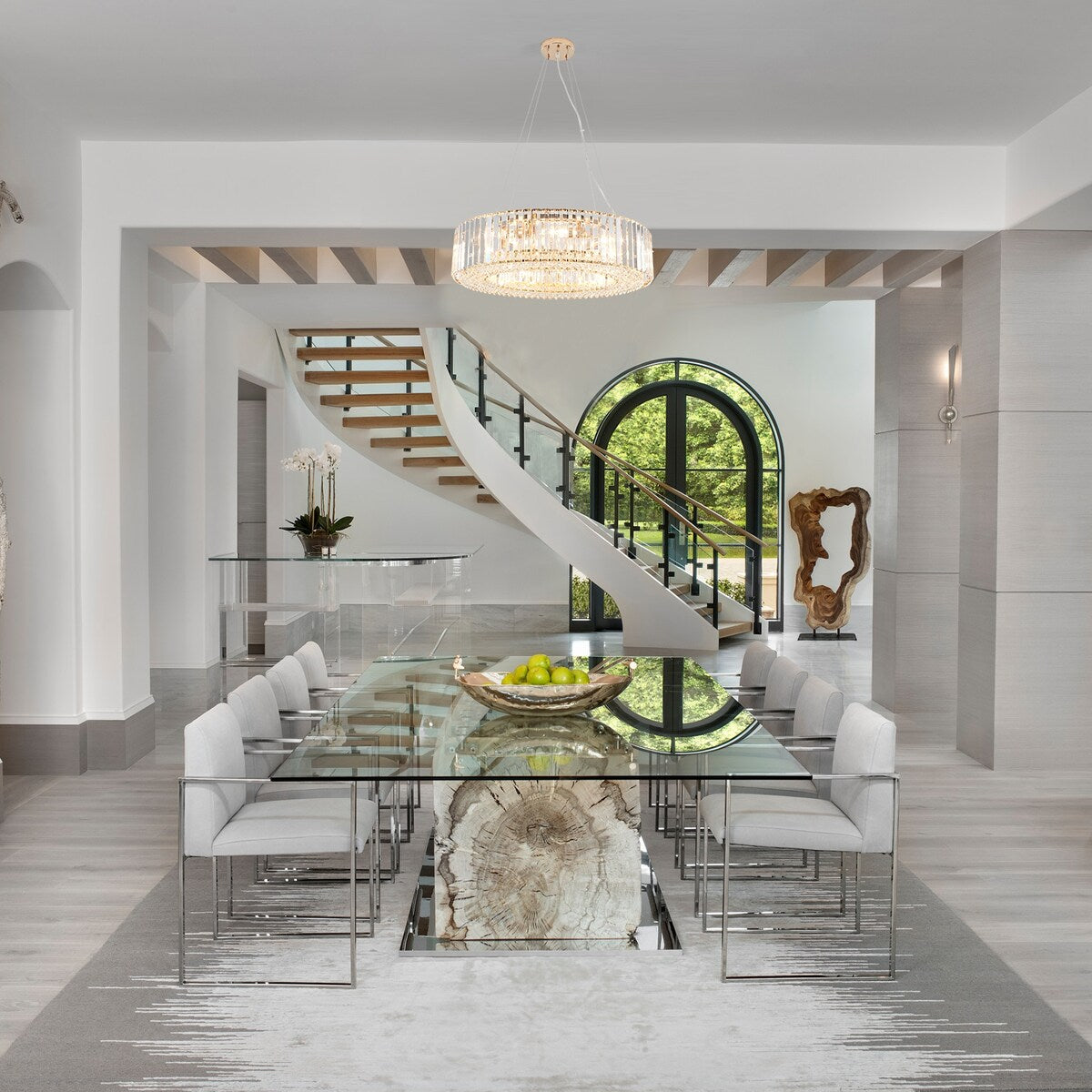 Lampadario da fattoria a 8 luci da 24,8 pollici, lampadario di cristallo, lampadario a tamburo per sala da pranzo, soggiorno, camera da letto, cucina