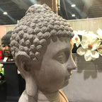 Statua del Buddha in meditazione in cemento leggero da 25,6 pollici