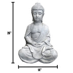Statua del Buddha in meditazione in cemento leggero da 25,6 pollici