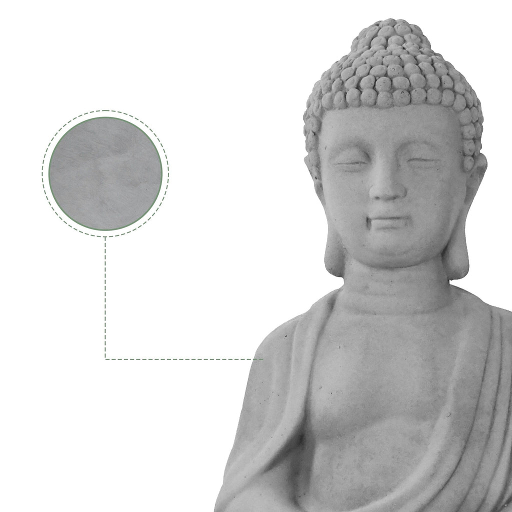 Statua del Buddha in meditazione in cemento leggero da 25,6 pollici