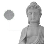 Statua del Buddha in meditazione in cemento leggero da 25,6 pollici