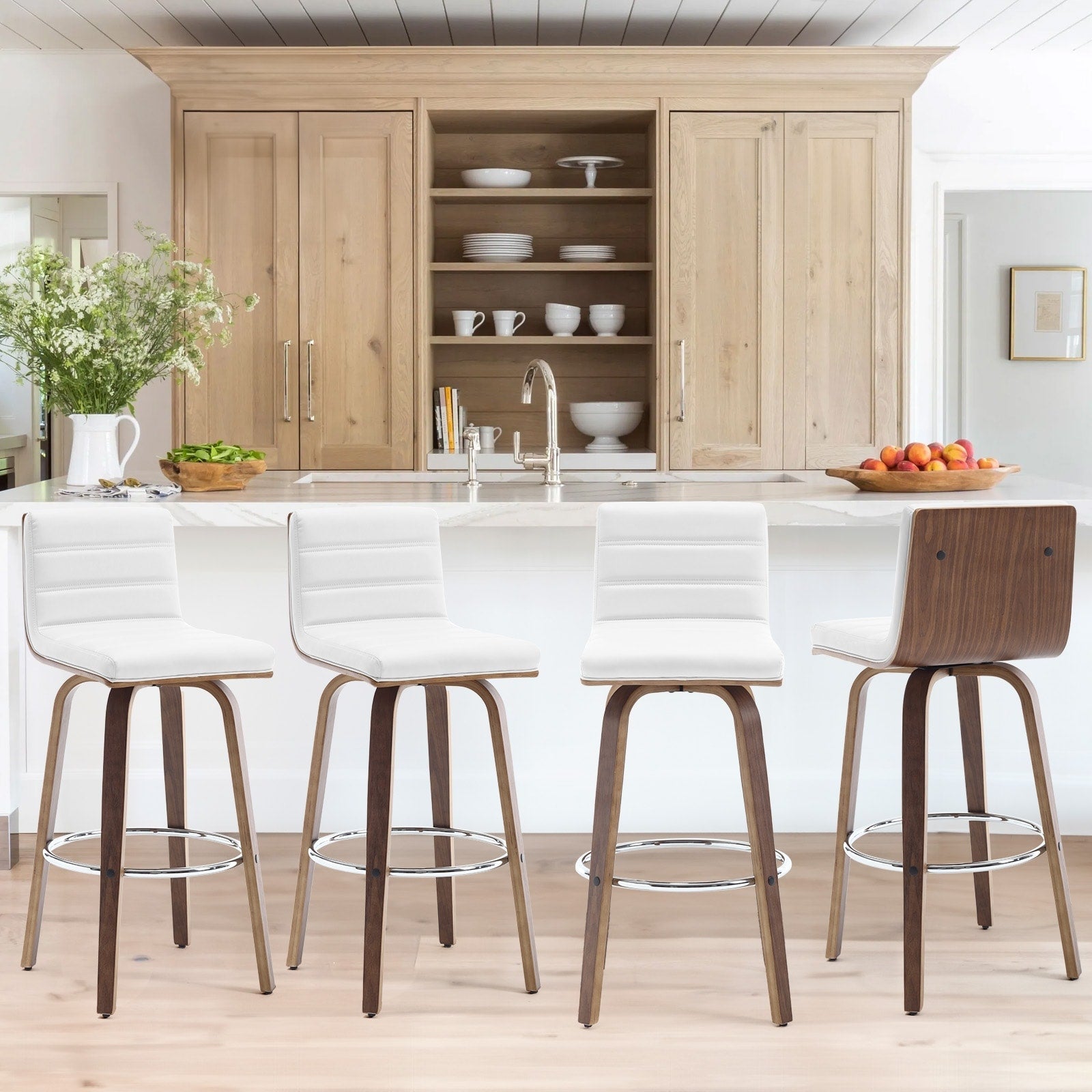 26/29 Sgabelli da bar/bancone girevoli in similpelle, set da 2/3