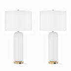 Set di 2 lampade da tavolo bianche in ceramica con USB (set da 2)