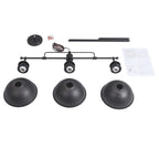 Lampada a sospensione a cupola industriale a 3 luci, in metallo, lineare, per isola da cucina, finitura in bronzo oliato