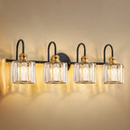 Luci da bagno in cristallo dimmerabili lineari moderne e glamour da 3/4 luci sopra lo specchio