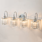 Luci da bagno in cristallo dimmerabili lineari moderne e glamour da 3/4 luci sopra lo specchio