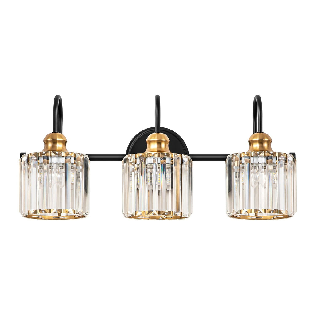 Luci da bagno in cristallo dimmerabili lineari moderne e glamour da 3/4 luci sopra lo specchio