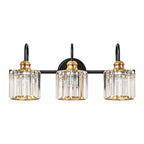 Luci da bagno in cristallo dimmerabili lineari moderne e glamour da 3/4 luci sopra lo specchio