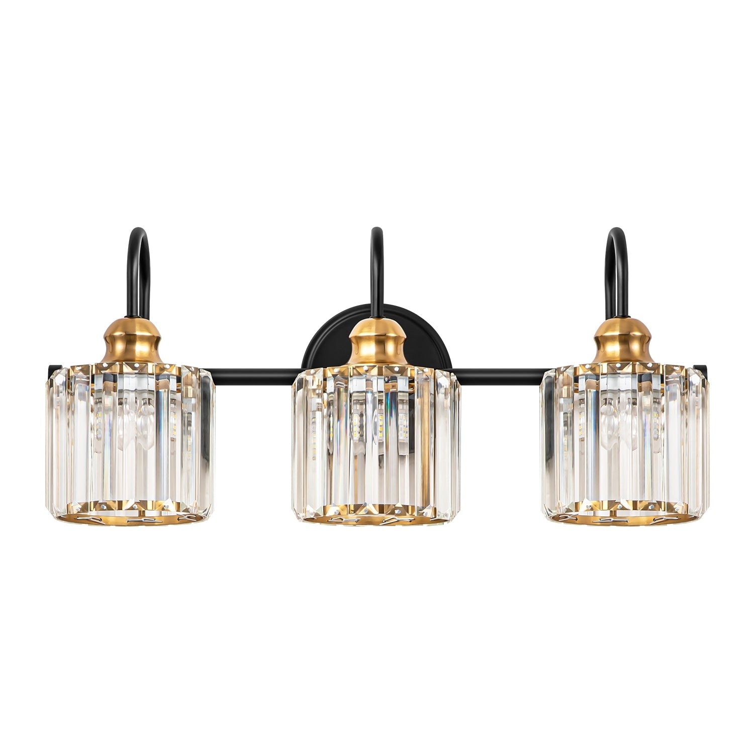 Luci da bagno in cristallo dimmerabili lineari moderne e glamour da 3/4 luci sopra lo specchio