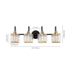 Luci da bagno in cristallo dimmerabili lineari moderne e glamour da 3/4 luci sopra lo specchio