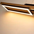 Lampadario lineare in legno a LED integrato da 3/5 luci per isola da cucina