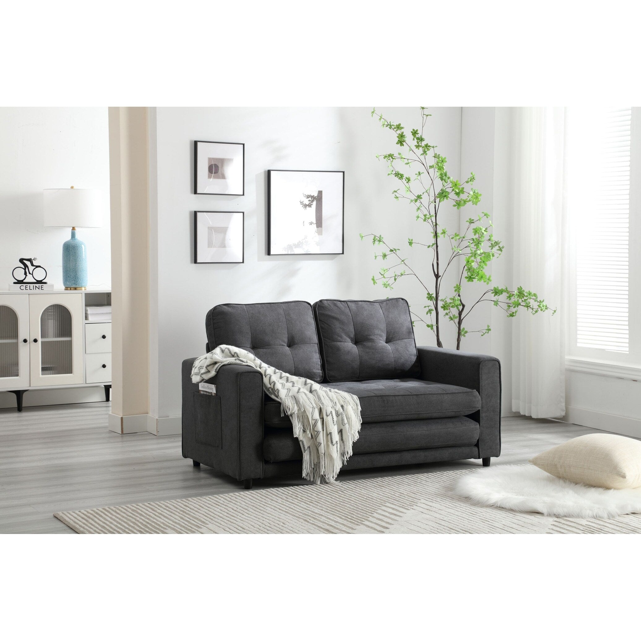 Divano letto futon trasformabile in 3 posti