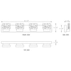 Lampada da toeletta a LED integrata in acciaio inossidabile 3000K Cattleya con paralumi in vetro artistico - Cromata